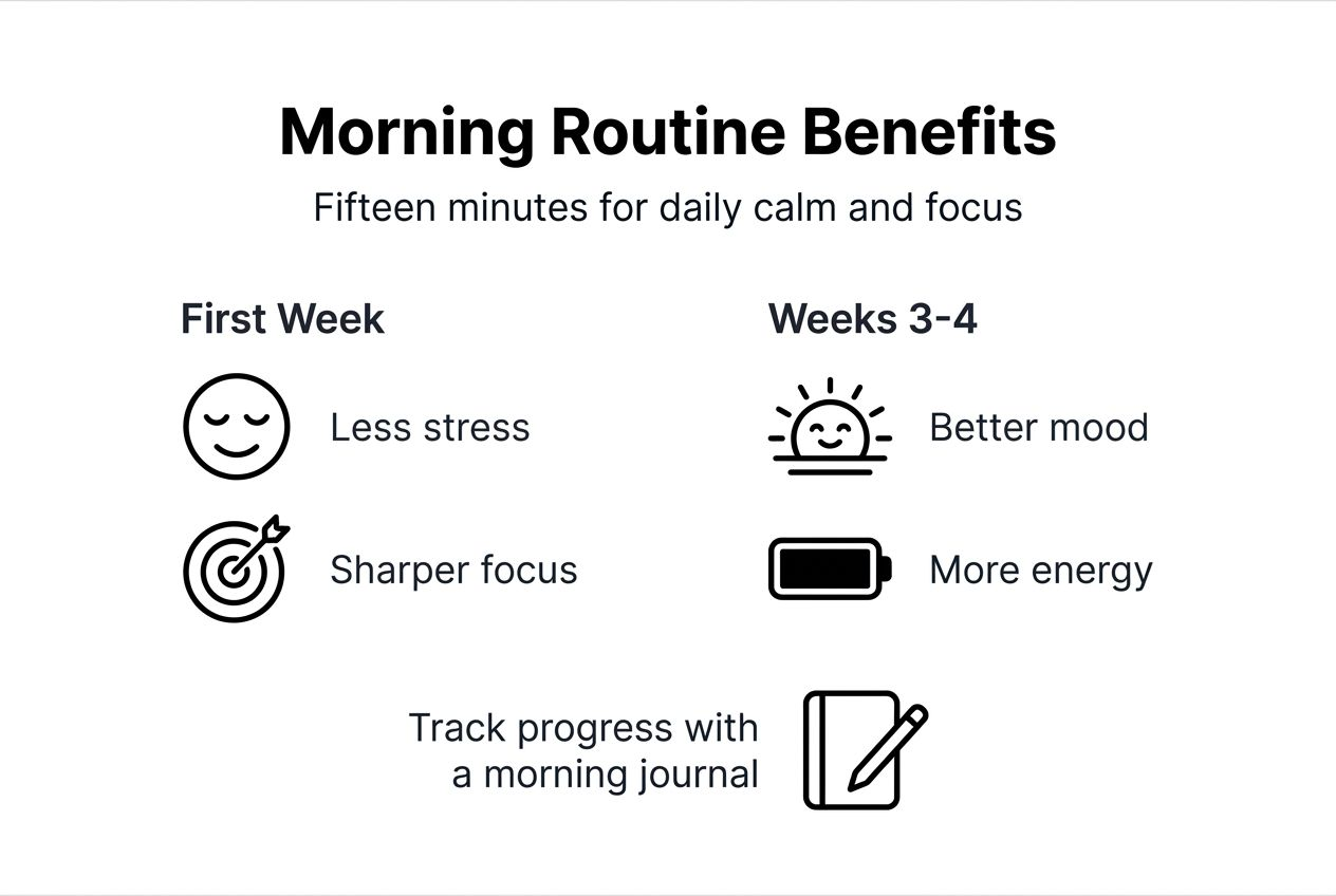Infographic showing results of morning relaxation routine
