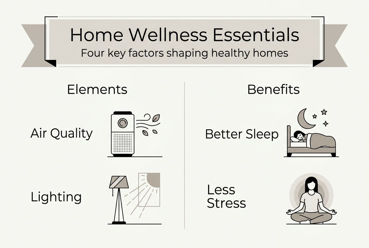 Infographic of home wellness elements and benefits