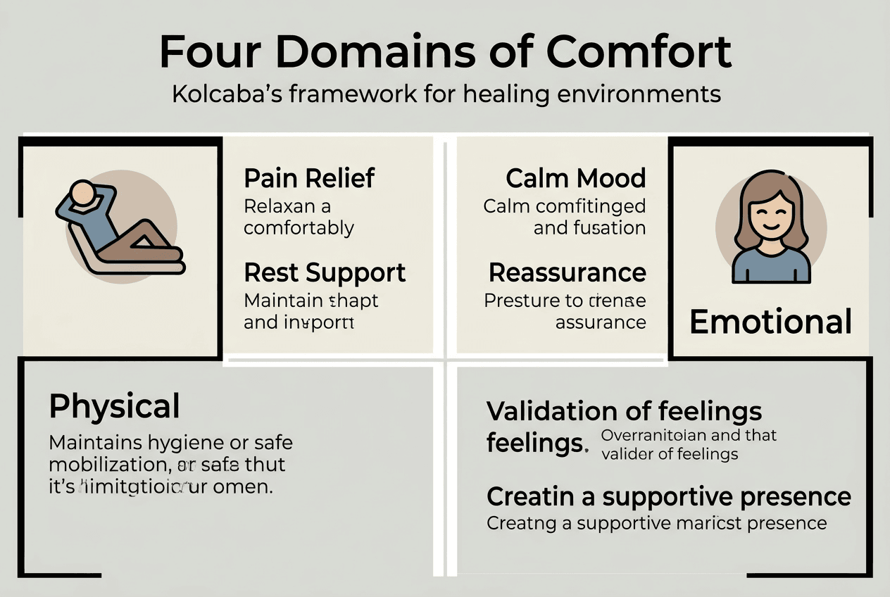 Infographic showing four domains of comfort
