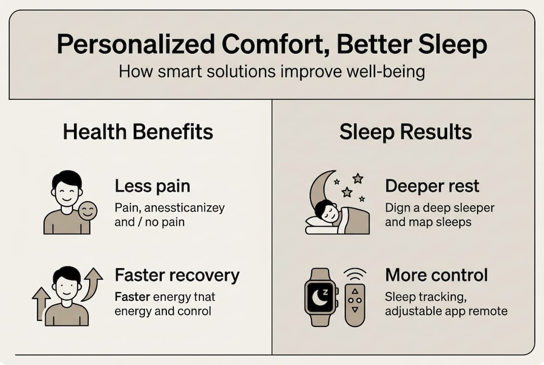 Infographic showing health and sleep benefits