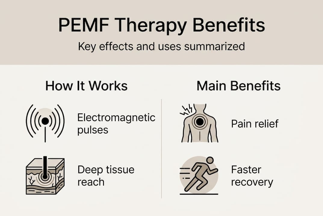 Infographic PEMF therapy benefits and effects