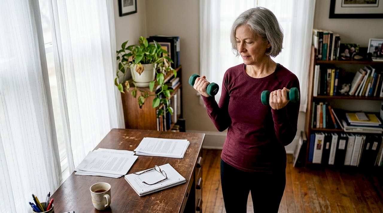 Woman strength training to support joint health