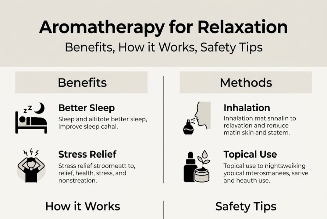 Infographic on aromatherapy benefits and methods