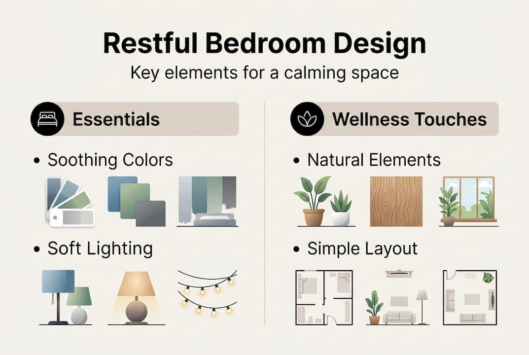Infographic on restful bedroom design essentials