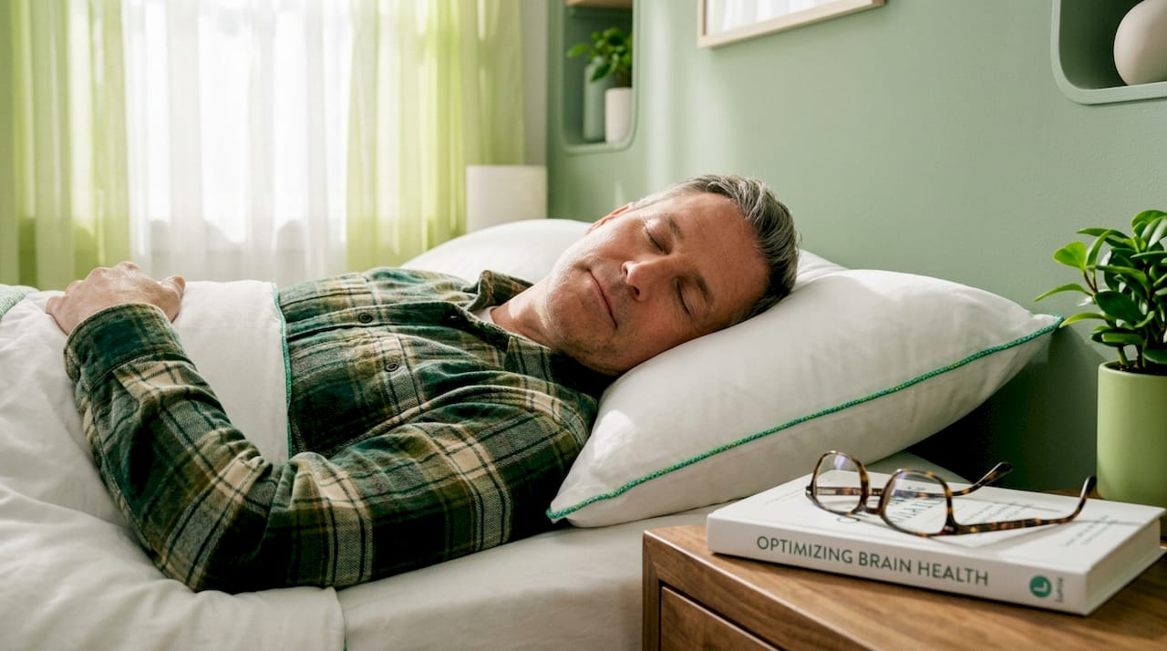 Man resting deeply, illustrating brain rest