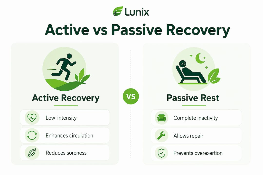 Infographic comparing active and passive recovery methods