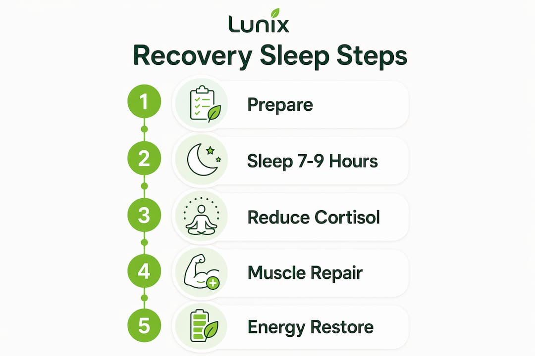 Infographic illustrating sleep impact on recovery