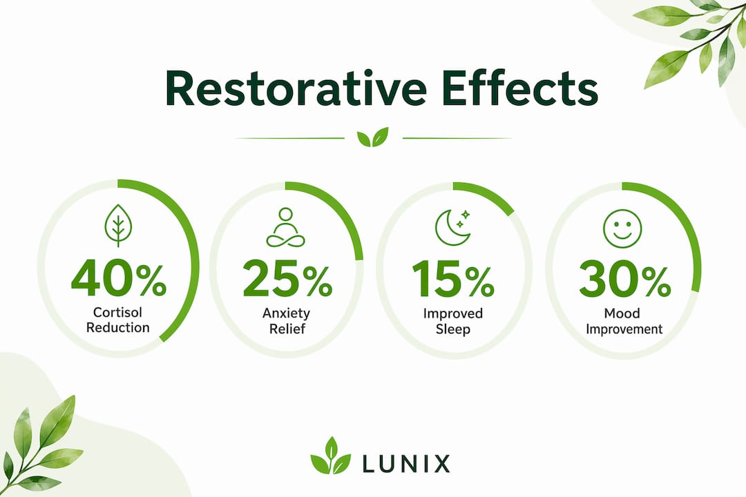 Infographic showing key physiological benefits of restorative routines