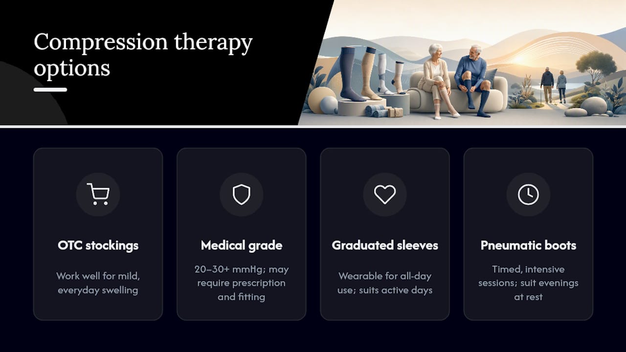 Comparison of compression therapy options for leg circulation