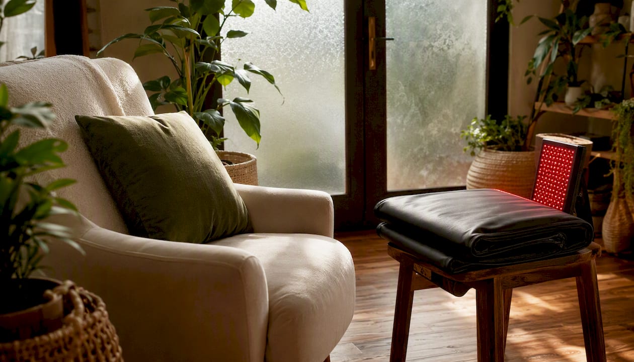 Wellness nook with relaxation accessories