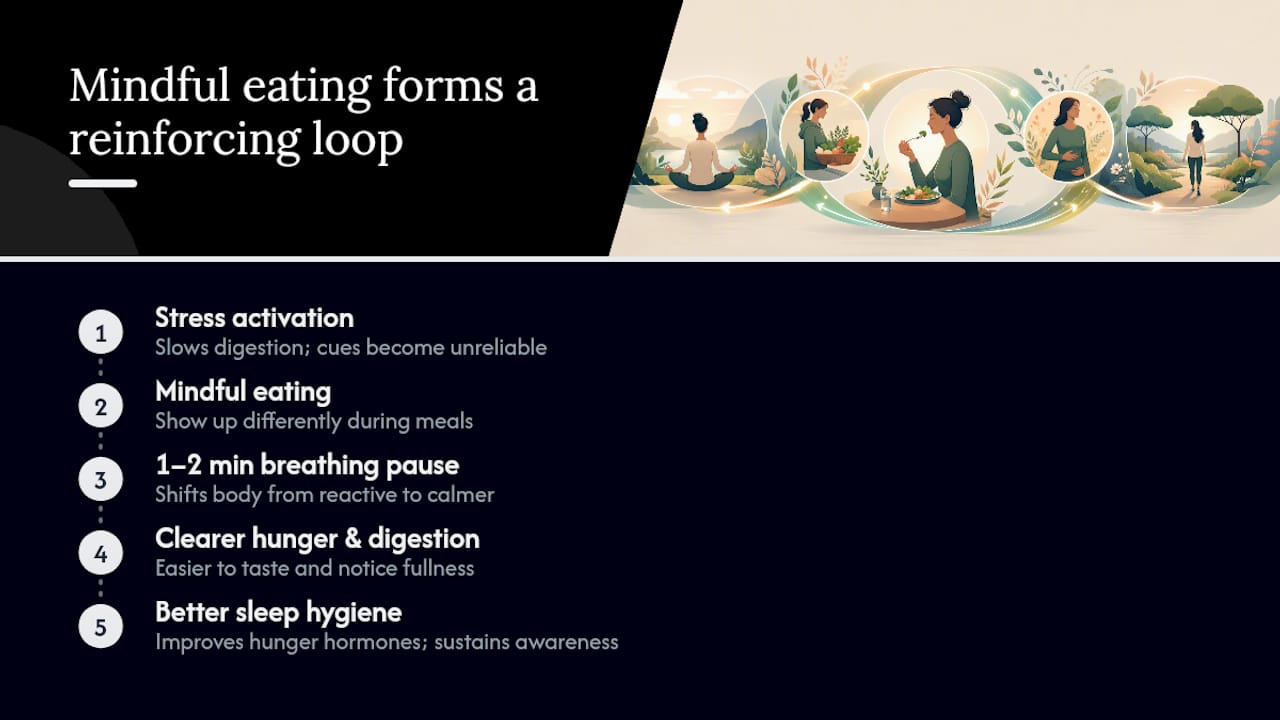 Lunix's perspective: mindful eating as a foundation for whole-body wellness — overview diagram