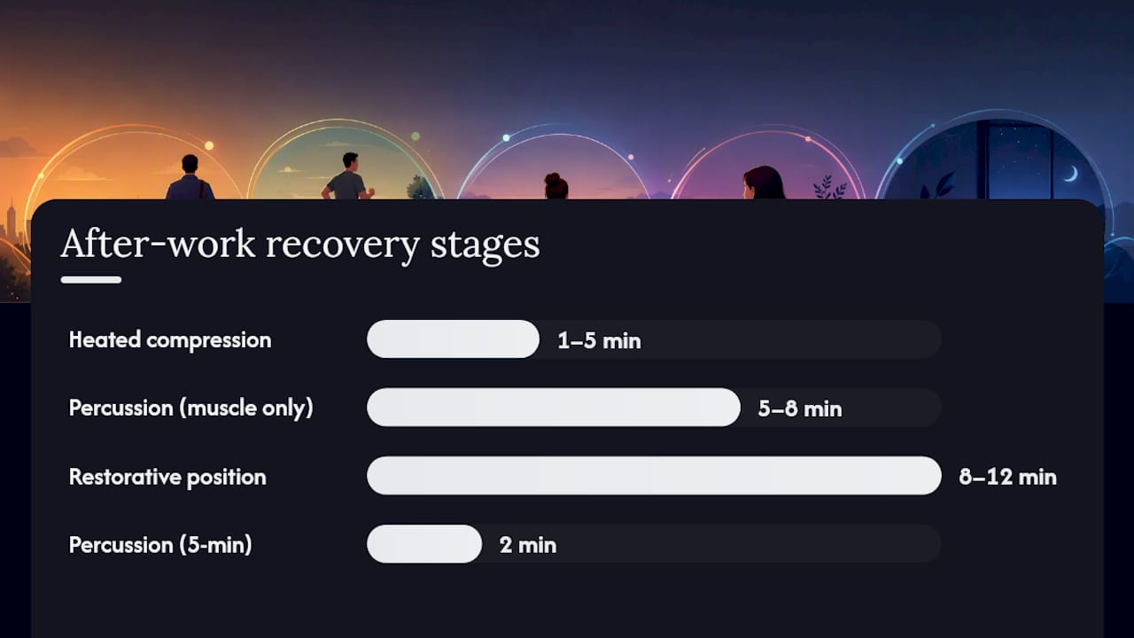 Diagram outlining after-work recovery routine steps