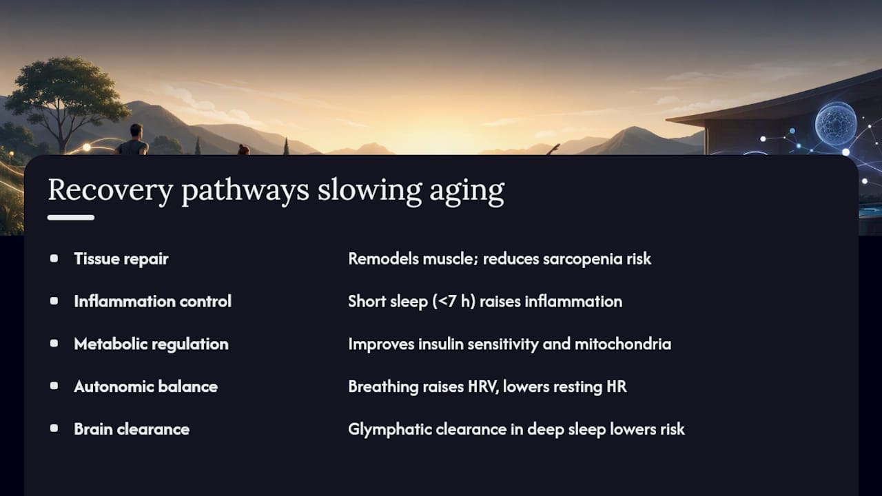 Diagram of recovery pathways linked to longevity