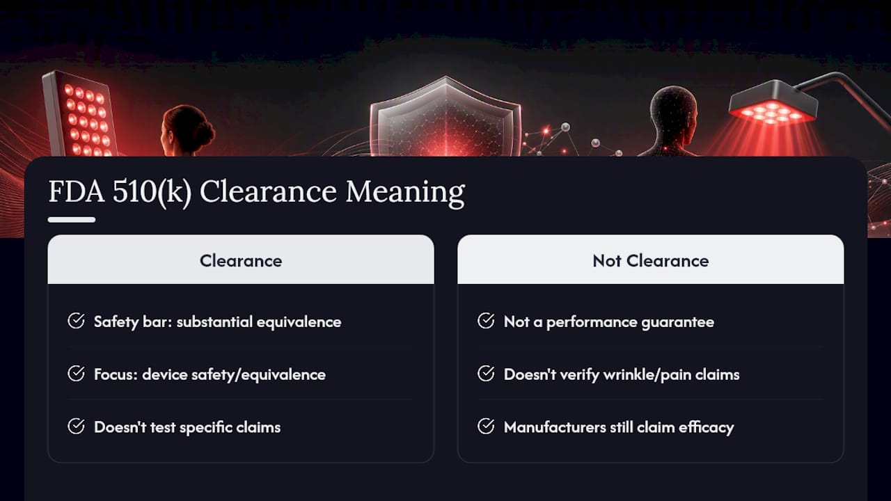 Diagram comparing FDA clearance and efficacy claims