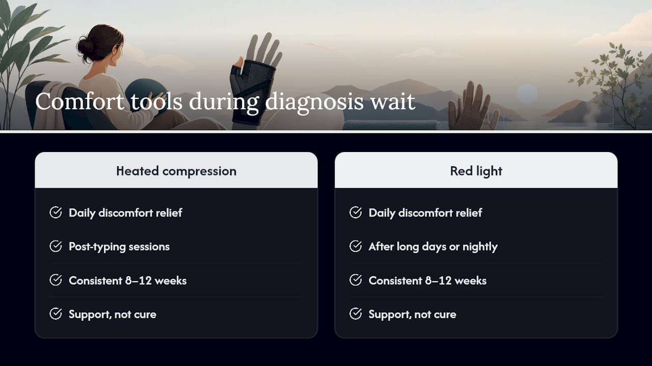 Try comfort tools to aid your recovery while you work toward a diagnosis — overview diagram