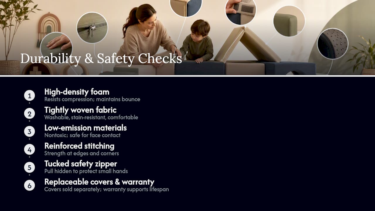 Play couch durability and safety checklist