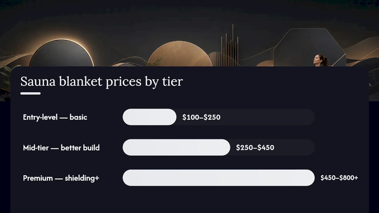 Sauna blanket price tiers and features