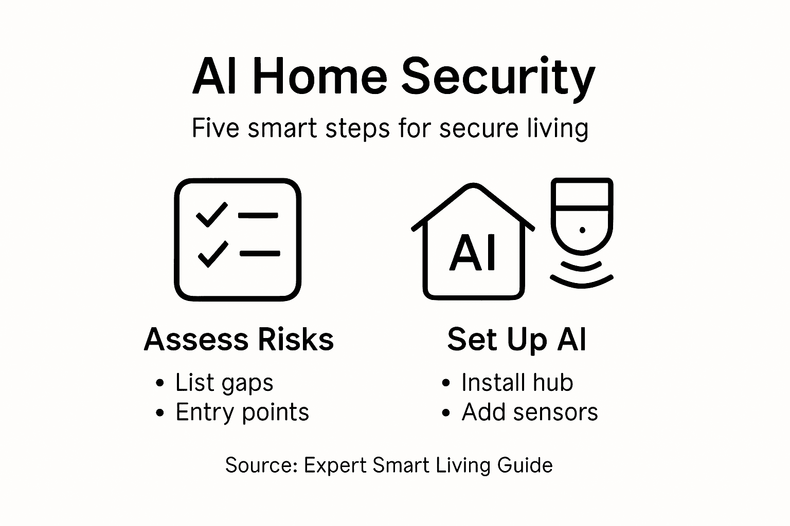 Infographic of AI home security steps