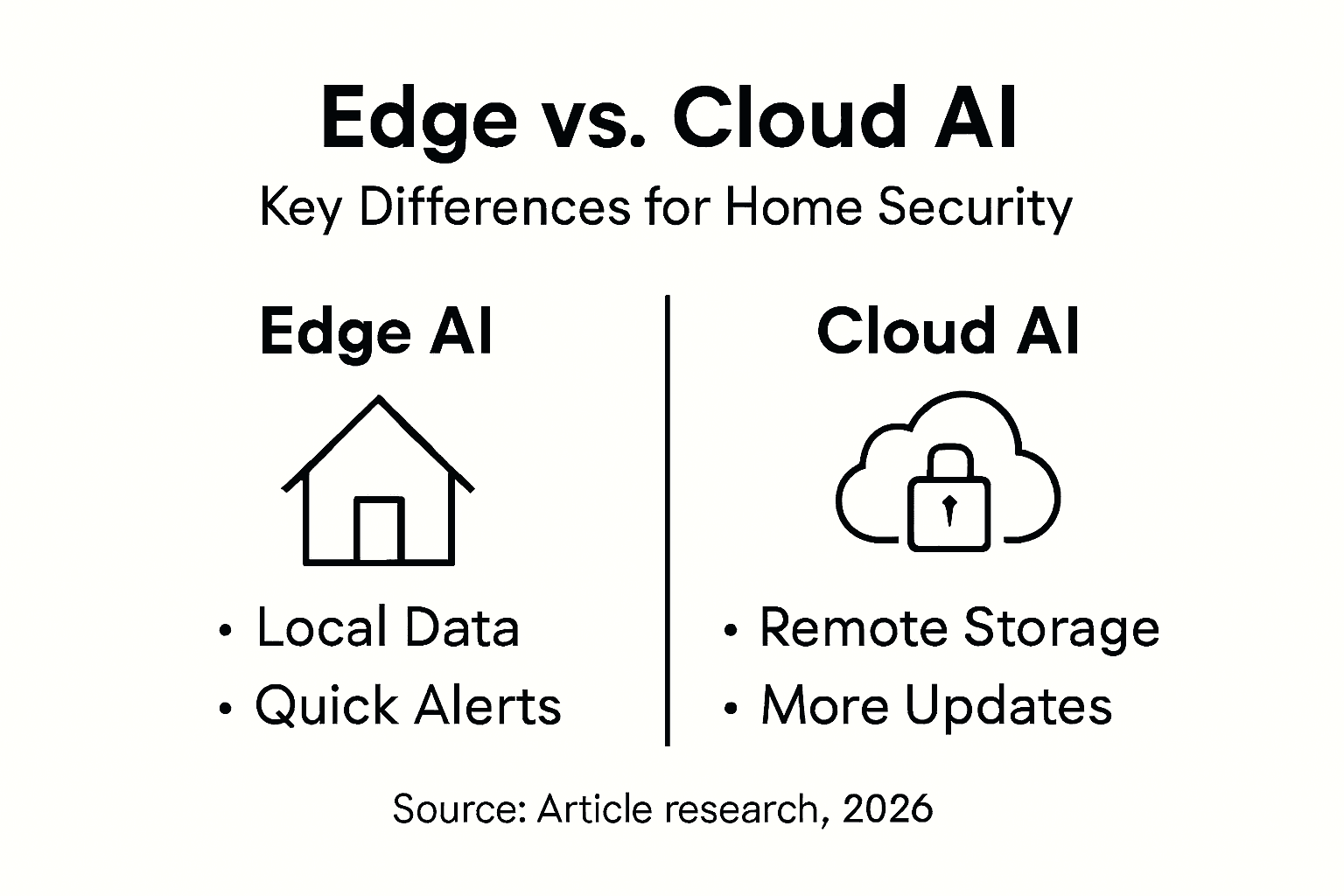 Infographic compares edge and cloud AI for home security