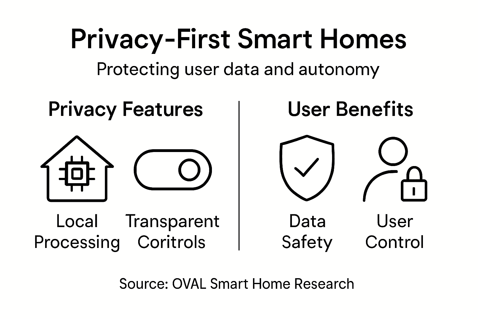 Infographic showing privacy and user benefits in smart homes