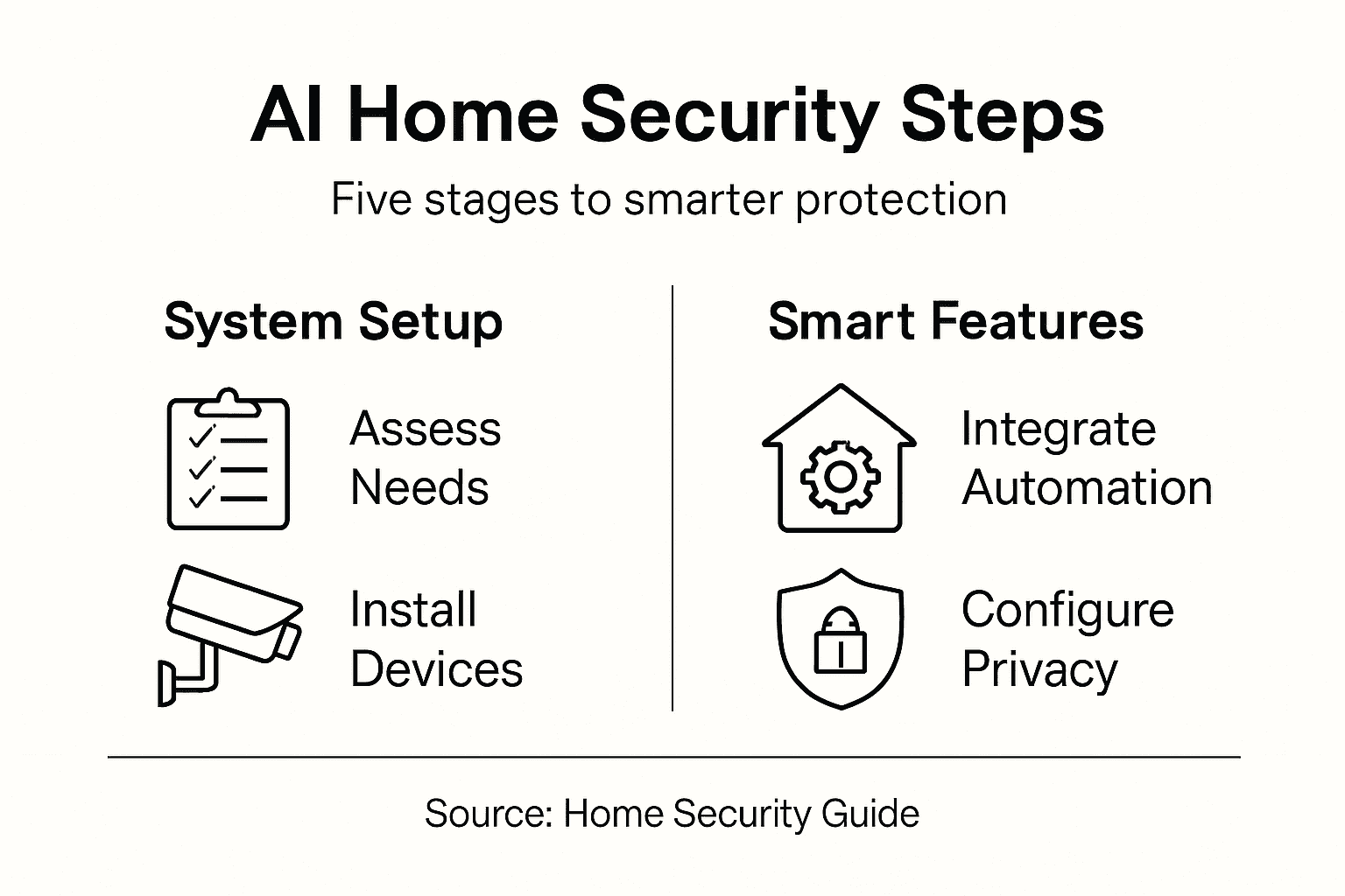 Infographic outlining AI home security steps