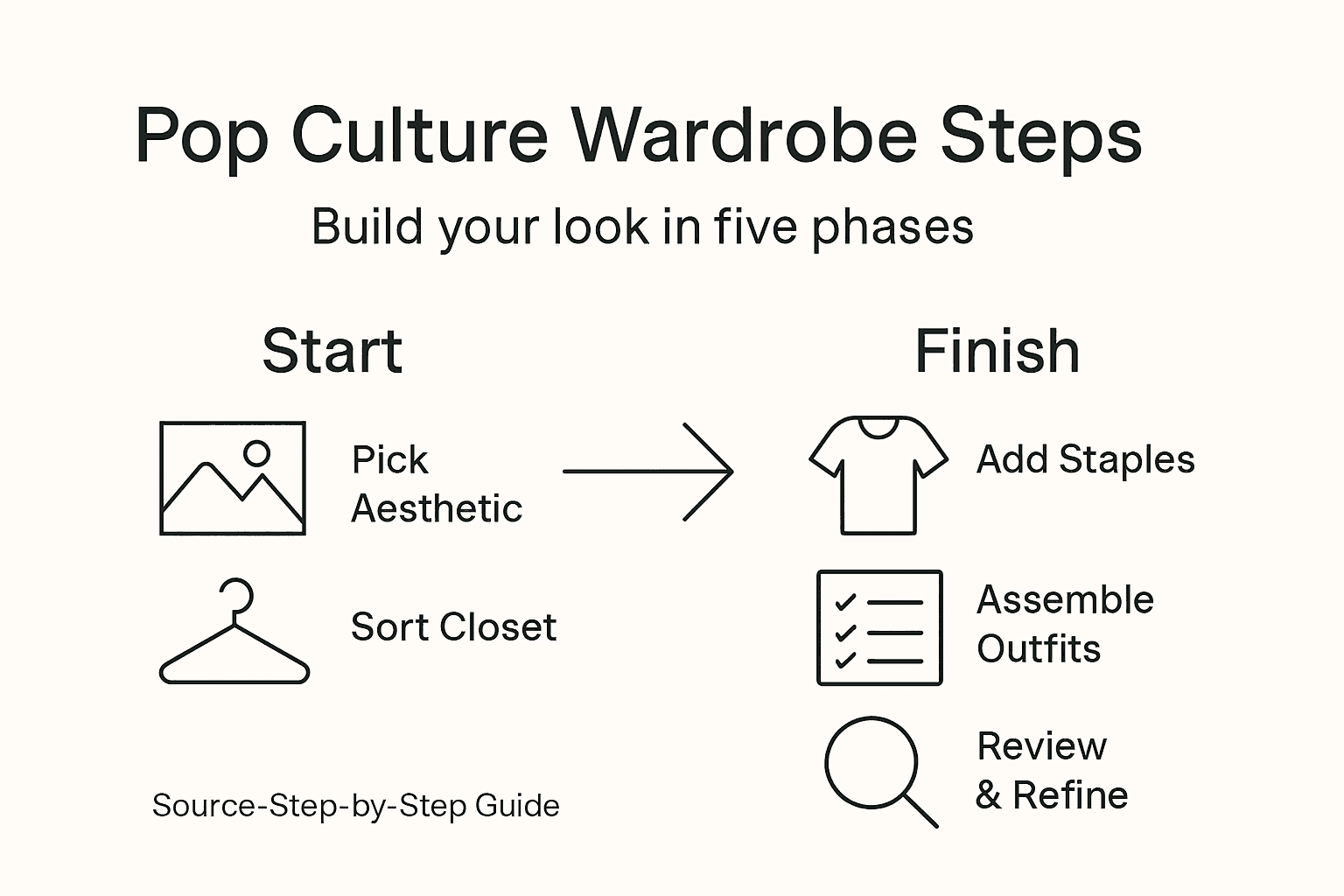 Infographic outlining pop culture wardrobe process