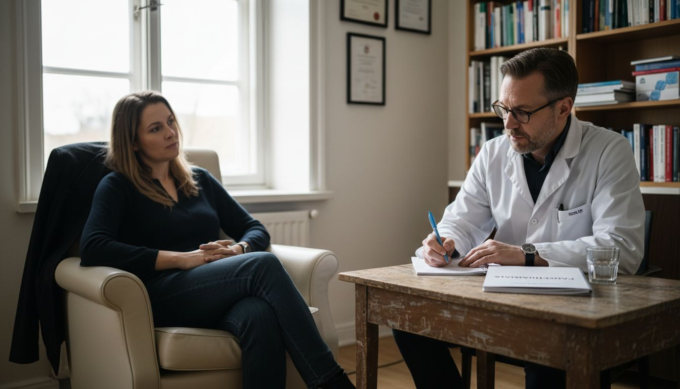 Patienten får rådgivning inför en plastikkirurgisk operation