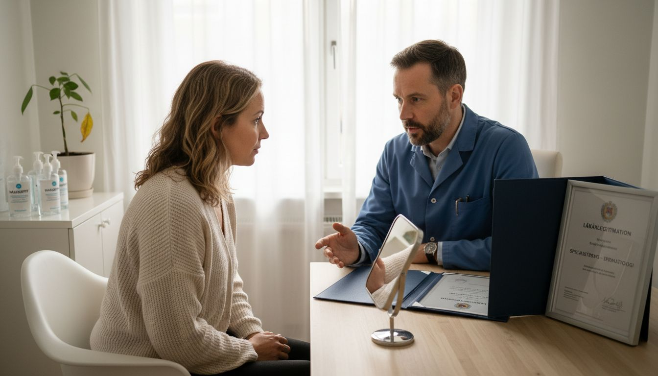 Innan en kosmetisk behandling träffas patienten och läkaren för ett personligt samtal.