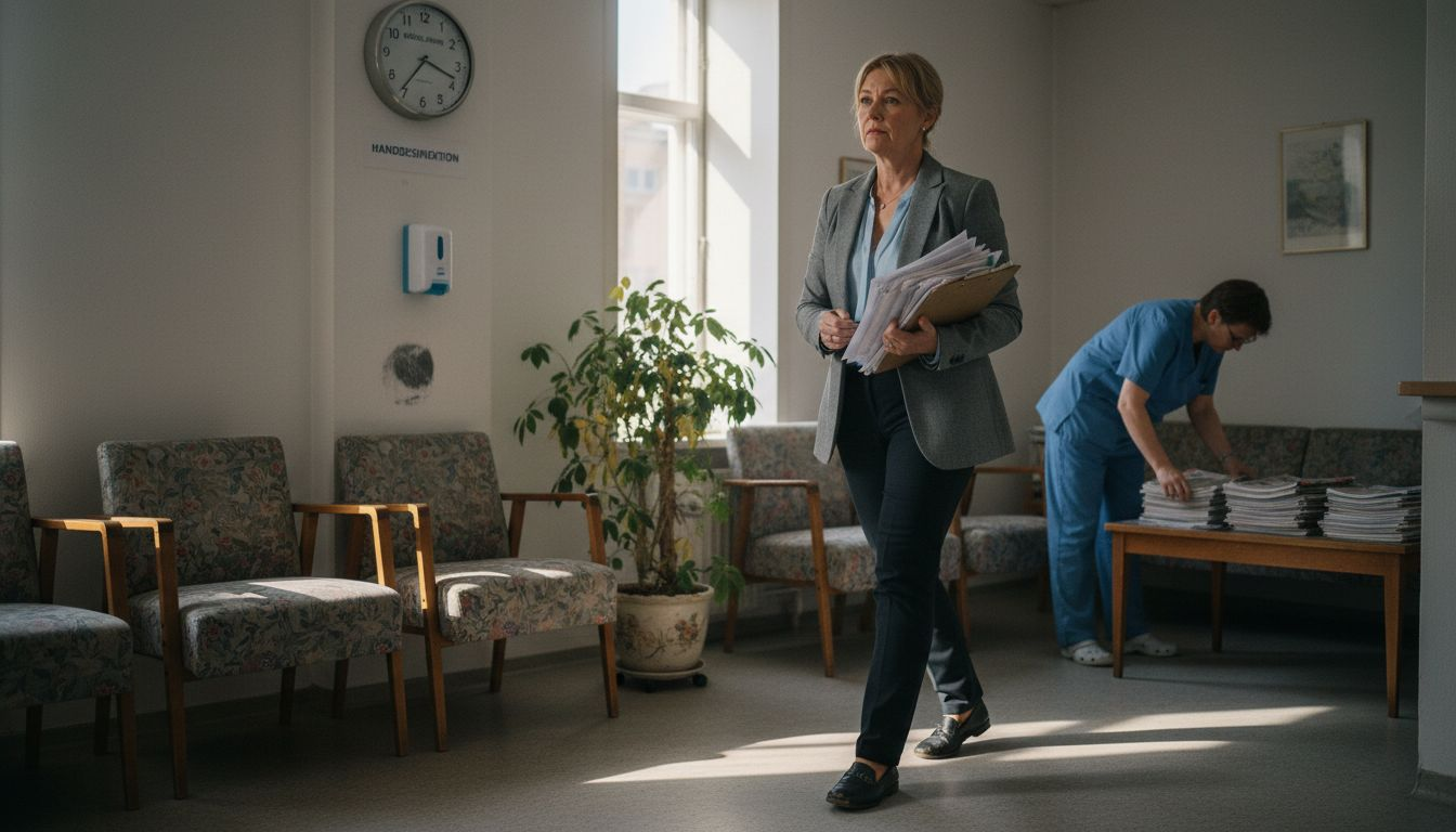 En inspektör granskar klinikens rutiner och kvalitet vid skönhetsbehandlingar.