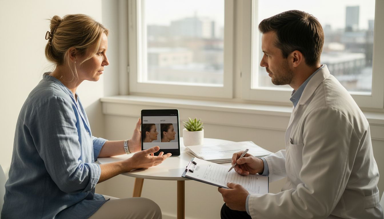 Patient och behandlare planerar tillsammans den estetiska behandlingen