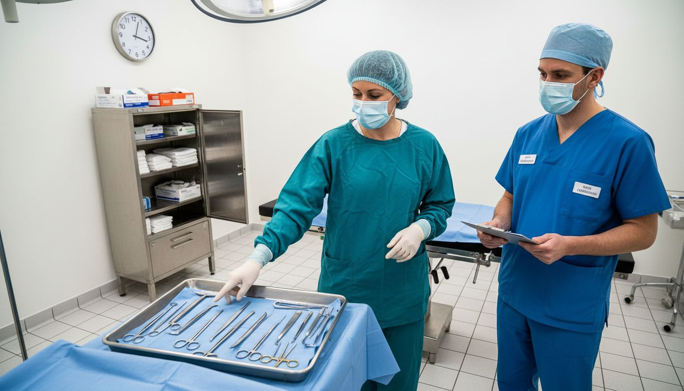 Kirurgen och sjuksköterskan gör sig redo inför operationen på operationssalen.