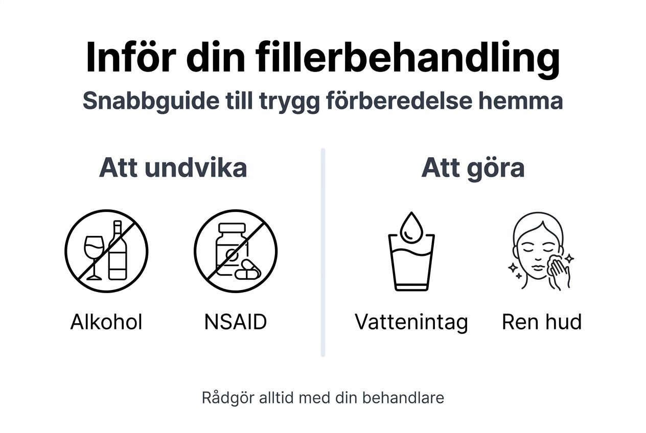 Så förbereder du dig tryggt inför din fillerbehandling – steg för steg i infografik