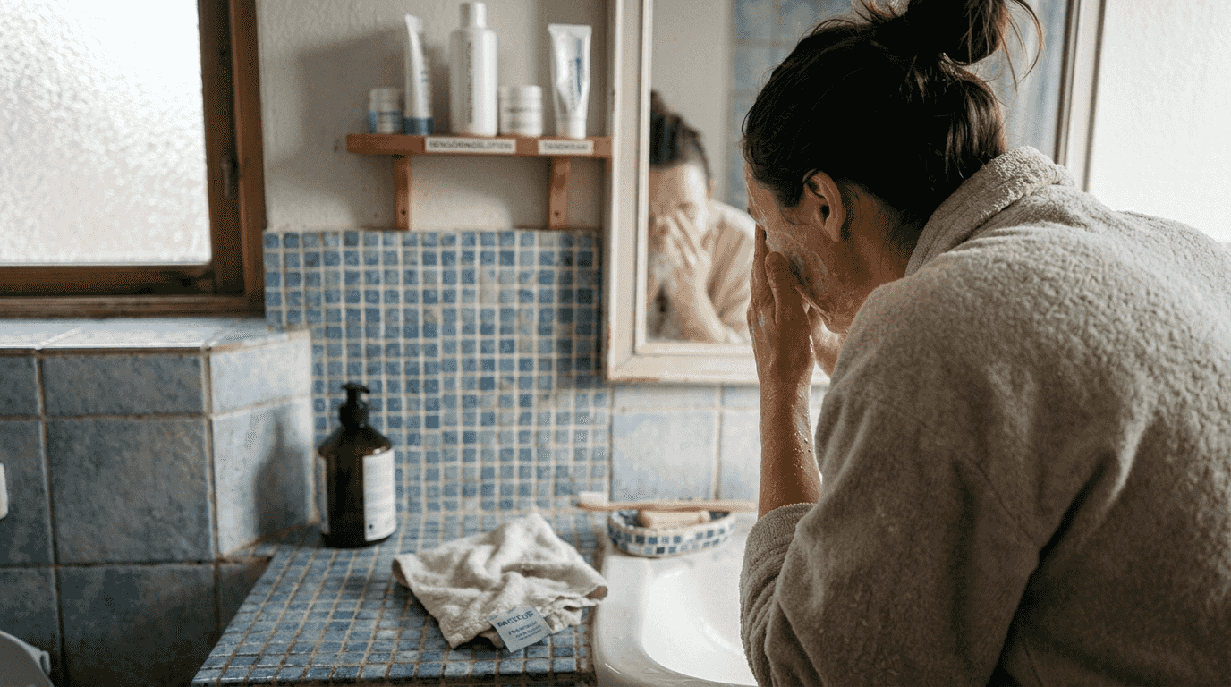 förbereda sig inför fillers genom att rengöra huden före behandling 