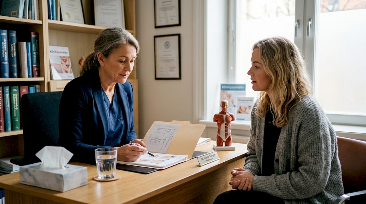 Läkaren och patienten går igenom olika operationsalternativ tillsammans.