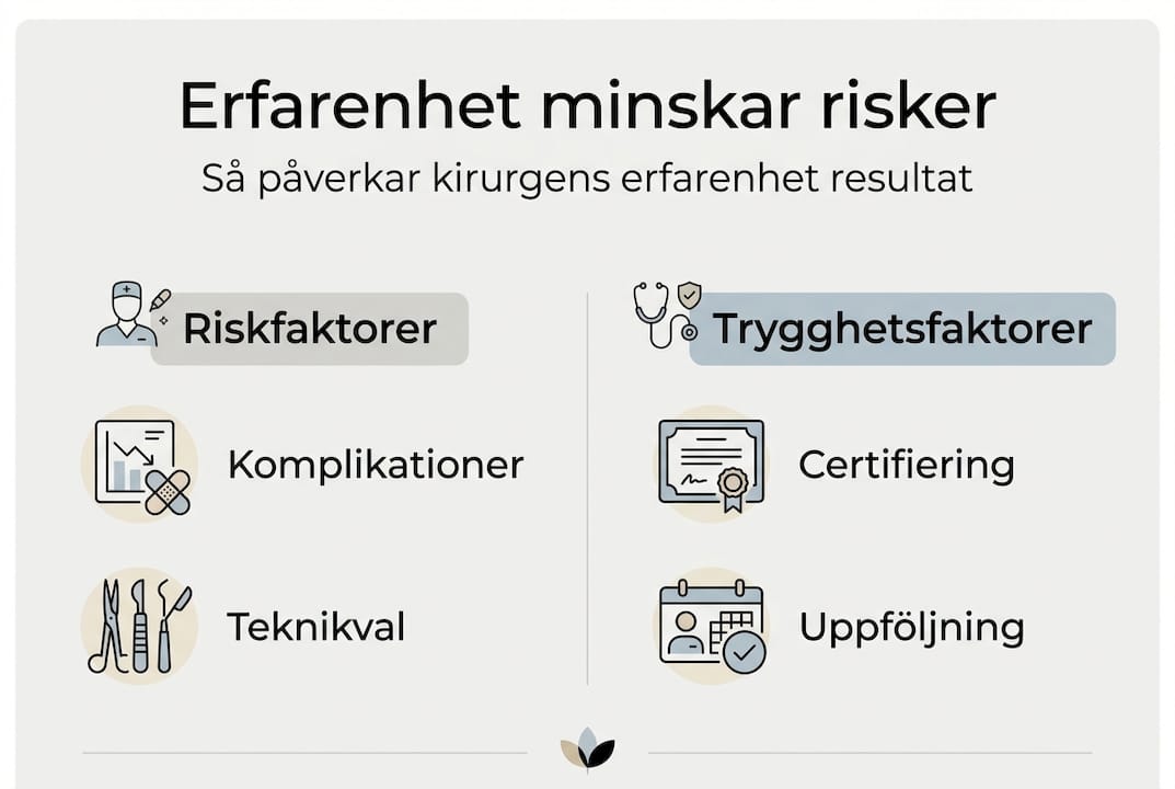 Grafisk översikt: Kirurgens erfarenhet och faktorer som påverkar risken