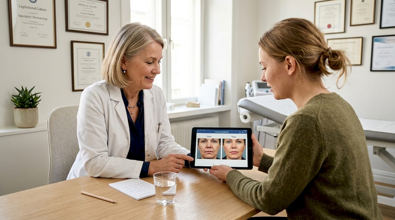 Så går det till när en hudläkare berättar om fillers under en konsultation