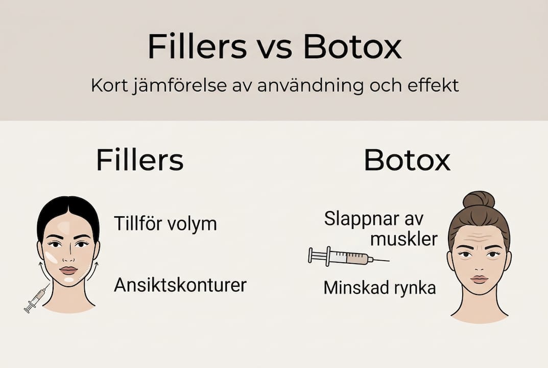 Här får du en tydlig översikt som förklarar skillnaderna mellan fillers och botox.