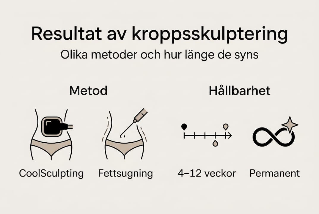Infografik: Metoder för kroppsskulptering och hur hållbara resultaten är