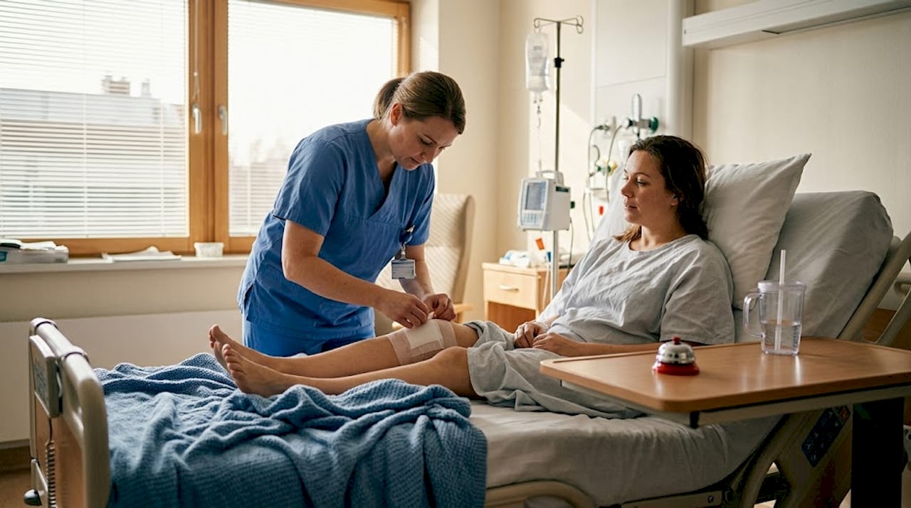 Uppföljning och vård på sjukhus efter en plastikkirurgisk operation