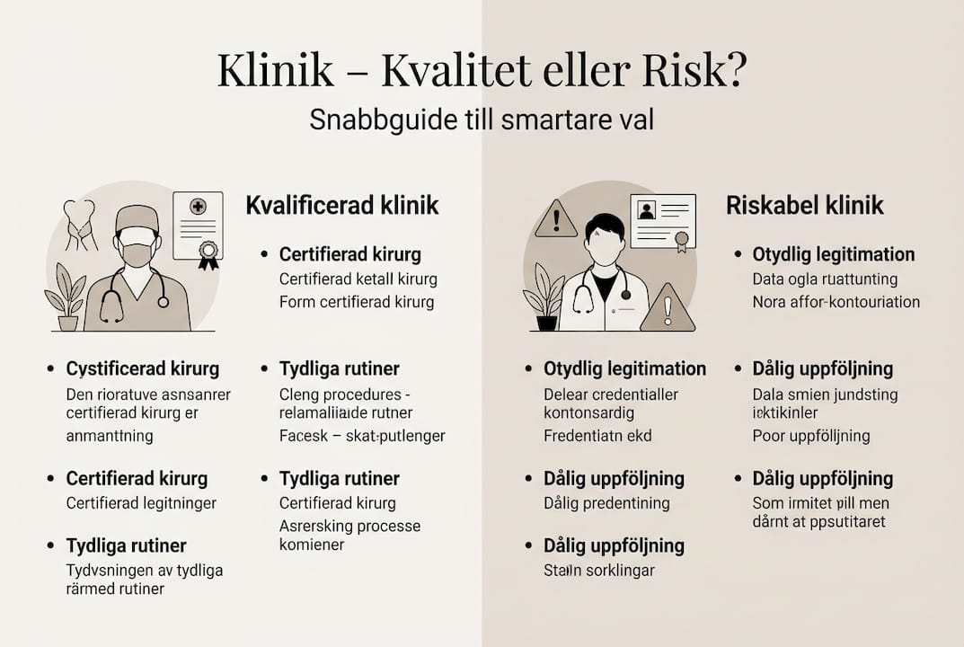 Infografik: Vad skiljer en seriös klinik från en osäker?