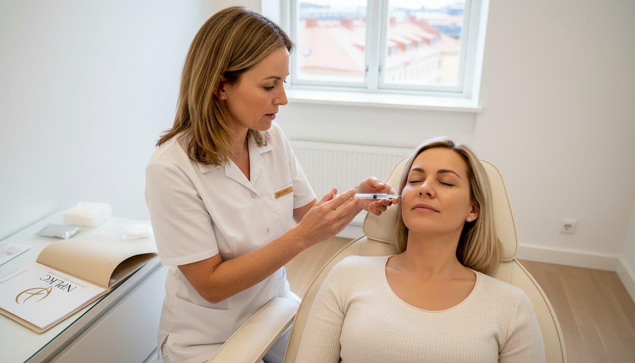 Kirurgen går igenom olika filler-metoder med patienten och förklarar vad som passar bäst för just deras behov.