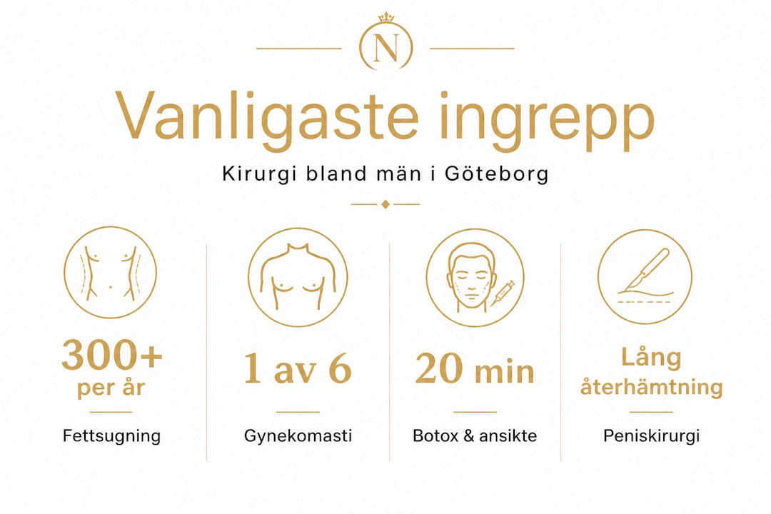 Infografik med statistik om mäns kirurgiska ingrepp i Göteborg