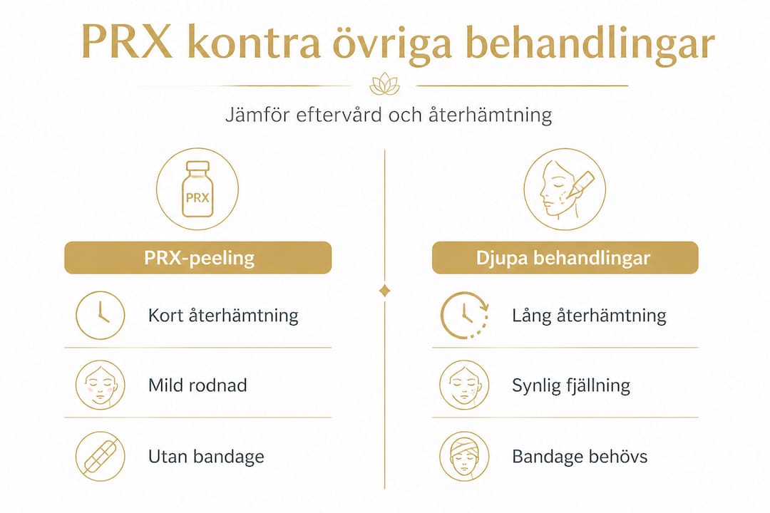 Jämförelsegrafik: PRX kontra andra behandlingsmetoder