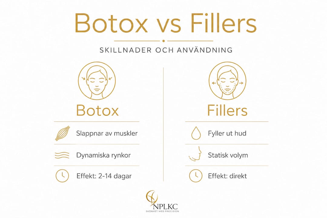 Illustration: Vad är skillnaden mellan botox och fillers?