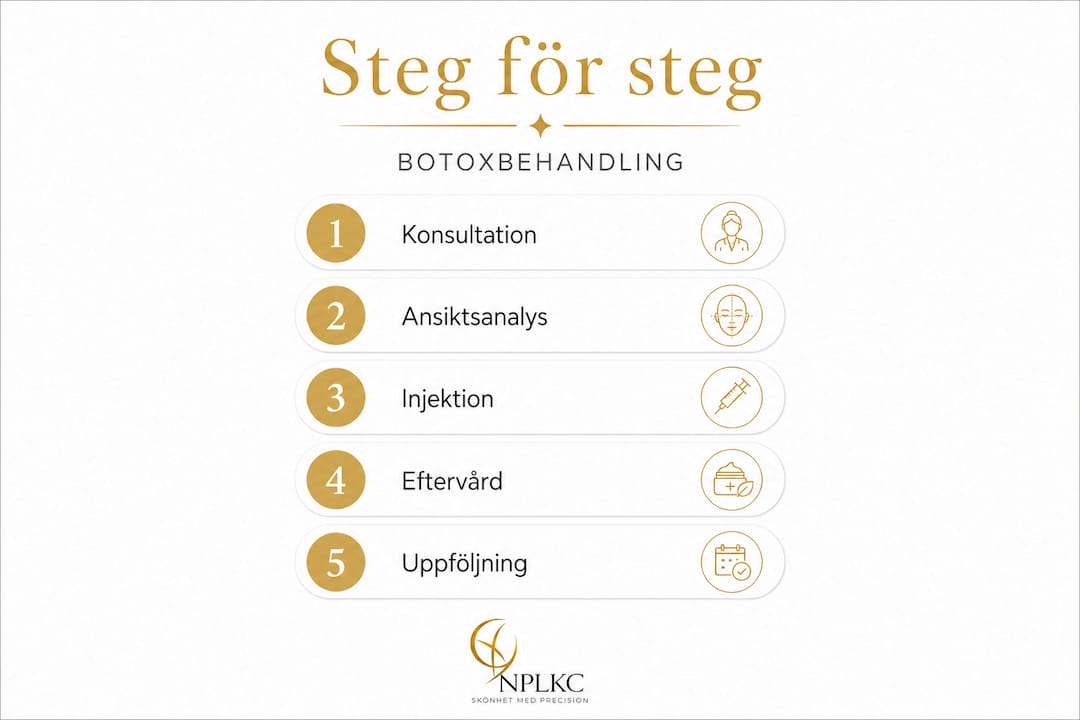 Så går en botoxbehandling till – steg för steg i en tydlig infografik