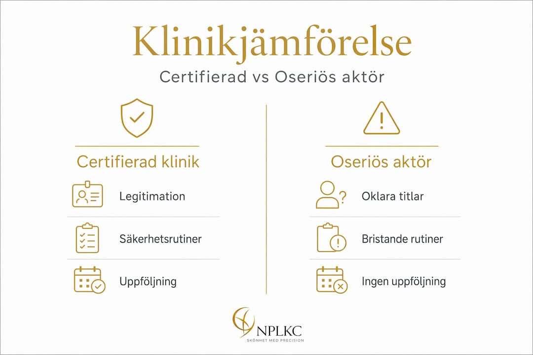 Grafisk jämförelse mellan kliniker med och utan certifiering