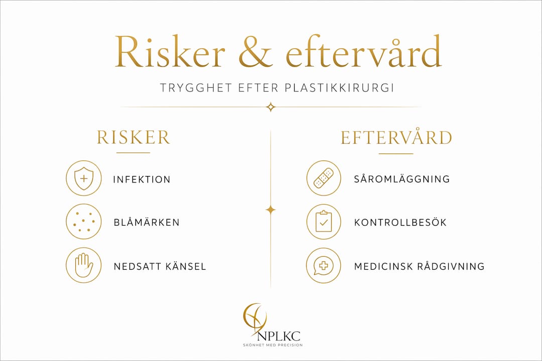 Jämförande grafik: risker och uppföljning efter behandling