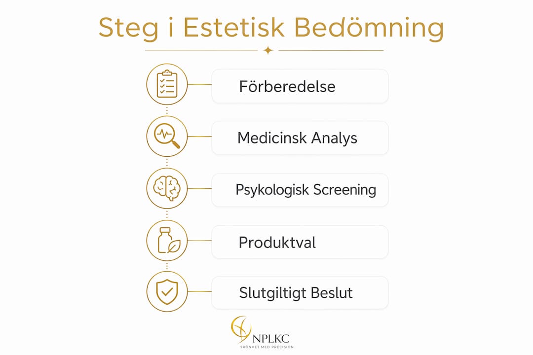 Illustration som visar stegen i en estetisk behovsbedömning
