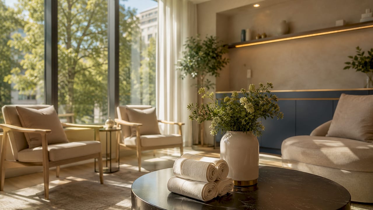 Receptionen på vår lyxiga klinik i Göteborg bjuder på en elegant och välkomnande miljö som genomsyras av exklusiv design och omsorg om detaljer.