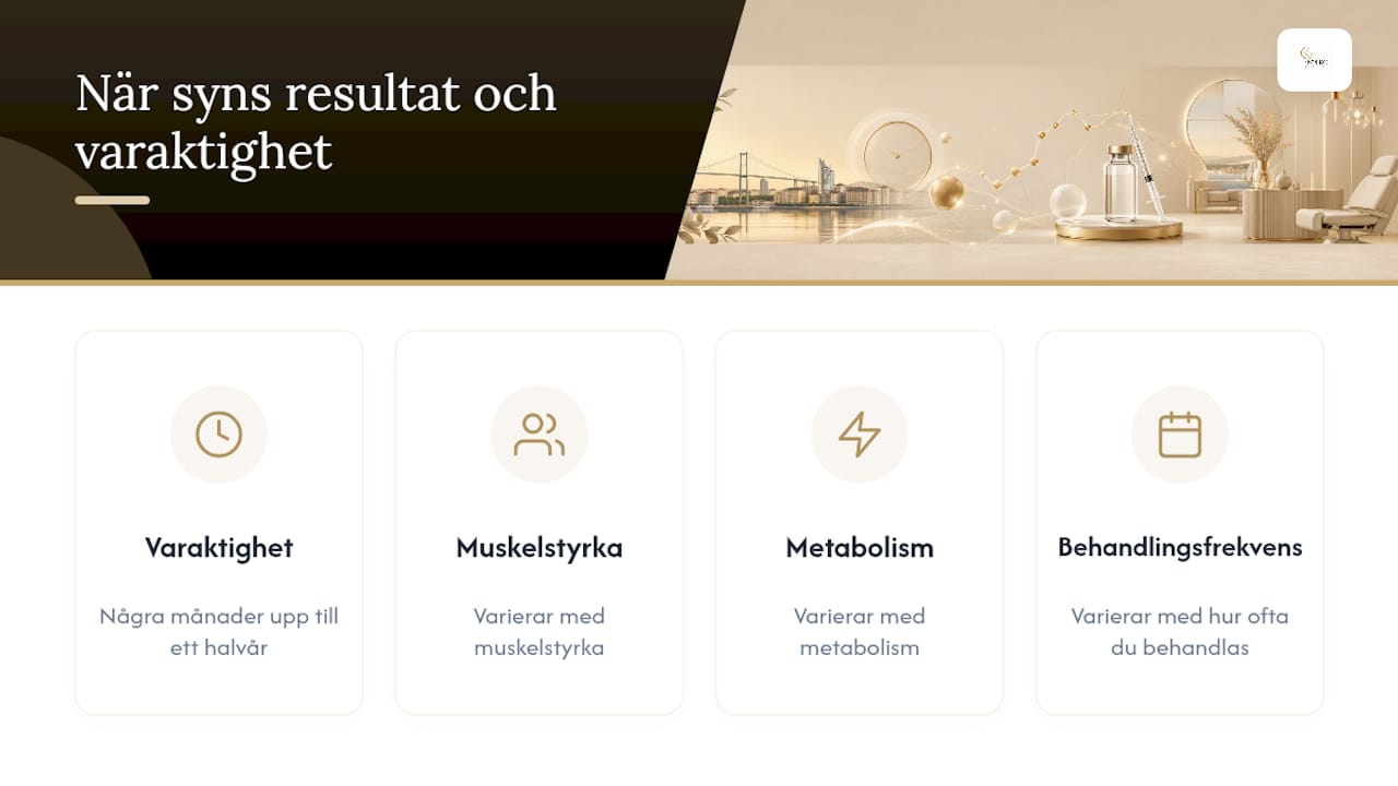 Diagram över faktorer som påverkar hur länge Botox-effekten varar
